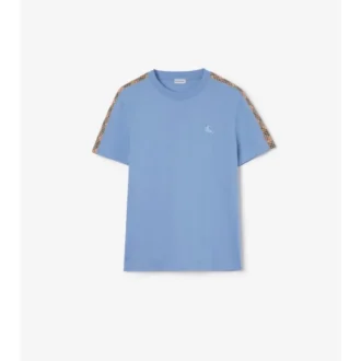 T-shirt i bomull med rutmönster