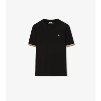 T-shirt i bomull med rutmönster
