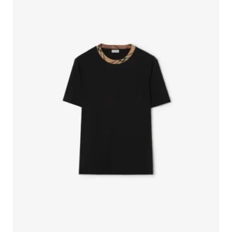 T-shirt i bomull med rutmönster