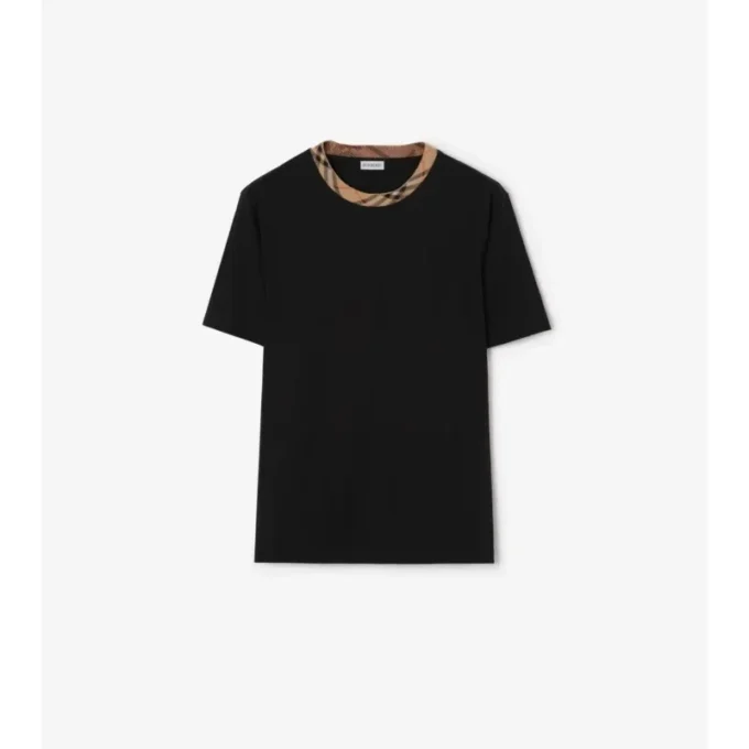 T-shirt i bomull med rutmönster T-shirt i bomull med rutmönster