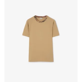 T-shirt i bomull med rutmönster