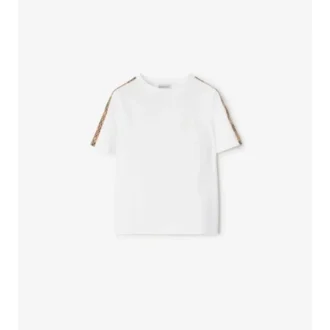 T-shirt i bomull med rutmönster