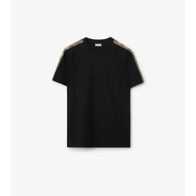 T-shirt i bomull med rutmönster T-shirt i bomull med rutmönster