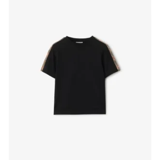 T-shirt i bomull med rutmönster