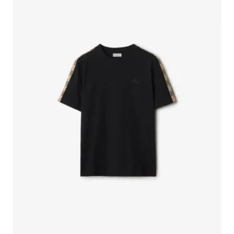 T-shirt i bomull med rutmönster