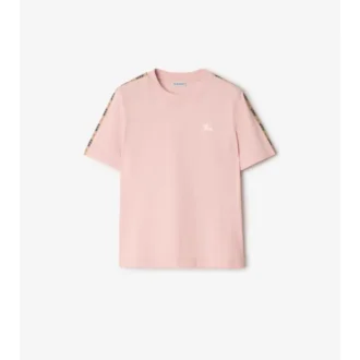 T-shirt i bomull med rutmönster