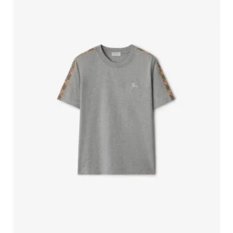 T-shirt i bomull med rutmönster