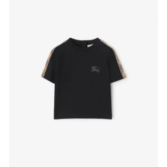 T-shirt i bomull med rutmönster
