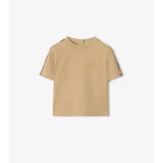 T-shirt i bomull med rutmönster