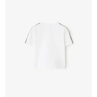 T-shirt i bomull med rutmönster