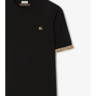 T-shirt i bomull med rutmönster