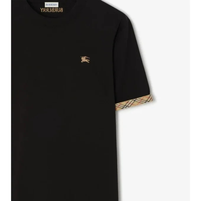 T-shirt i bomull med rutmönster T-shirt i bomull med rutmönster