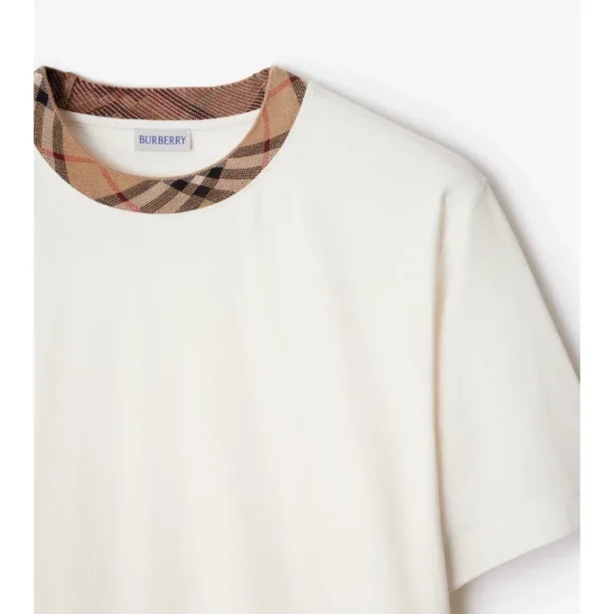 T-shirt i bomull med rutmönster T-shirt i bomull med rutmönster
