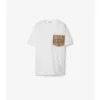 T-shirt i bomull med rutmönster och ficka T-shirt i bomull med rutmönster och ficka