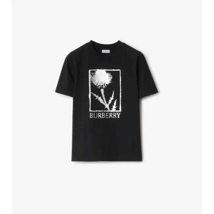 T-shirt i bomull med tistelmotiv T-shirt i bomull med tistelmotiv