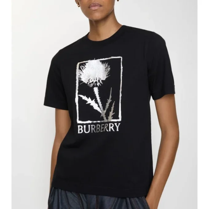 T-shirt i bomull med tistelmotiv T-shirt i bomull med tistelmotiv