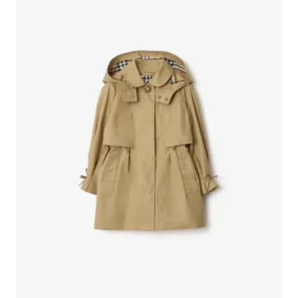 Trench Coat i bomull med huva Trench Coat i bomull med huva