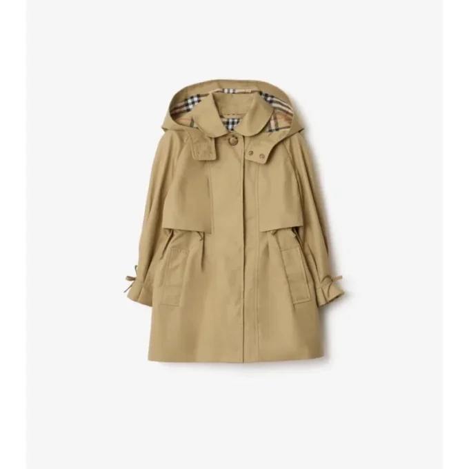 Trench Coat i bomull med huva Trench Coat i bomull med huva