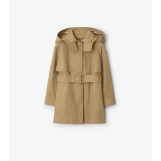 Trench Coat i bomull med huva Trench Coat i bomull med huva