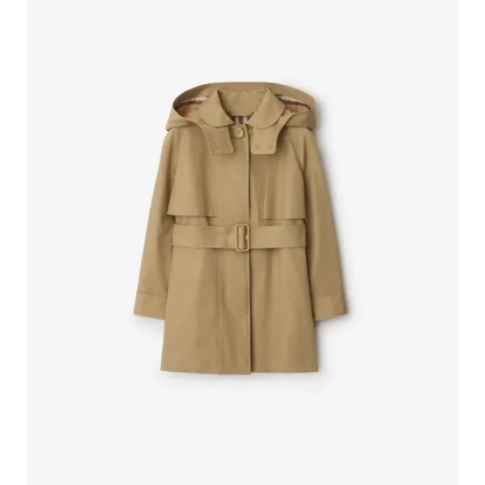Trench Coat i bomull med huva Trench Coat i bomull med huva