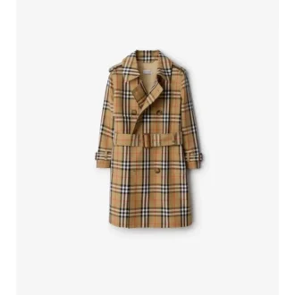 Trench Coat i rutig bomullstwill Trench Coat i rutig bomullstwill