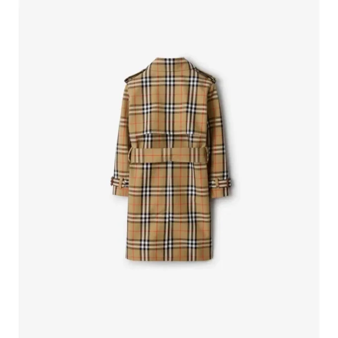 Trench Coat i rutig bomullstwill Trench Coat i rutig bomullstwill
