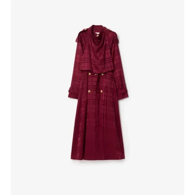 Trench Coat i rutigt siden Trench Coat i rutigt siden
