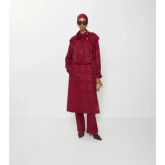 Trench Coat i rutigt siden