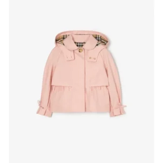 Trenchcoat i bomull med huva Trenchcoat i bomull med huva