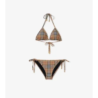 Triangelbikini i rutmönster