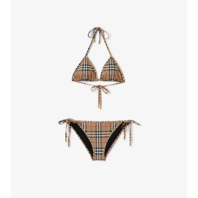 Triangelbikini i rutmönster Triangelbikini i rutmönster
