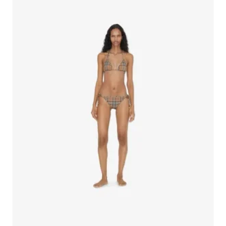 Triangelbikini i rutmönster