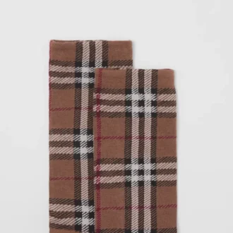 Vintage Check Intarsia-strumpor i bomulls- och kashmirblandning