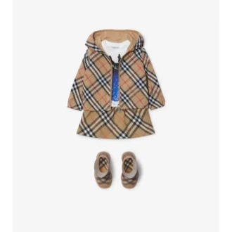 Vändbar jacka i bomullsblandning med rutmönster
