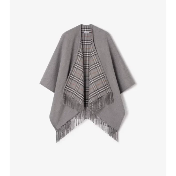Vändbar kappa i rutig ull Vändbar kappa i rutig ull