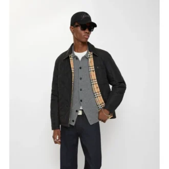 Vändbar quiltad overshirt i nylon