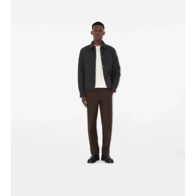 Vändbar quiltad overshirt i nylon Vändbar quiltad overshirt i nylon