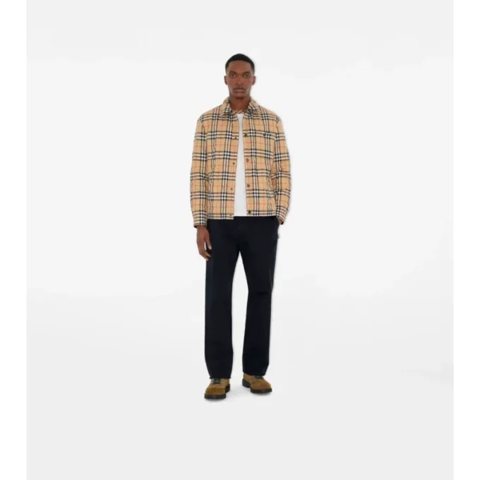 Vändbar quiltad overshirt i nylon Vändbar quiltad overshirt i nylon