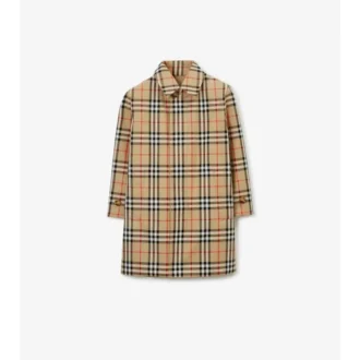 Vändbar rutig gabardine-Car Coat