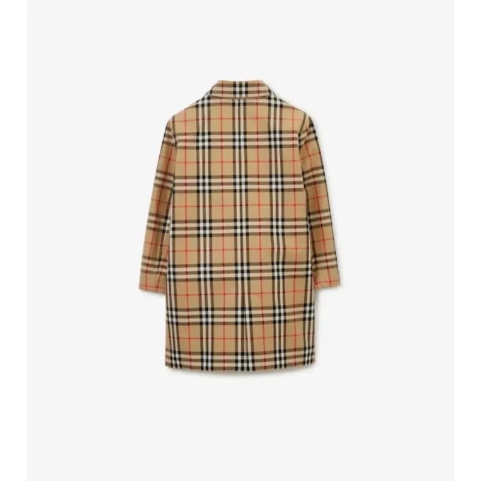 Vändbar rutig gabardine-Car Coat Vändbar rutig gabardine-Car Coat