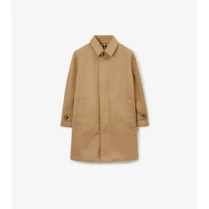Vändbar rutig gabardine-Car Coat Vändbar rutig gabardine-Car Coat