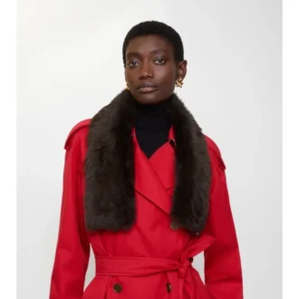 Vändbar shearling-halsduk