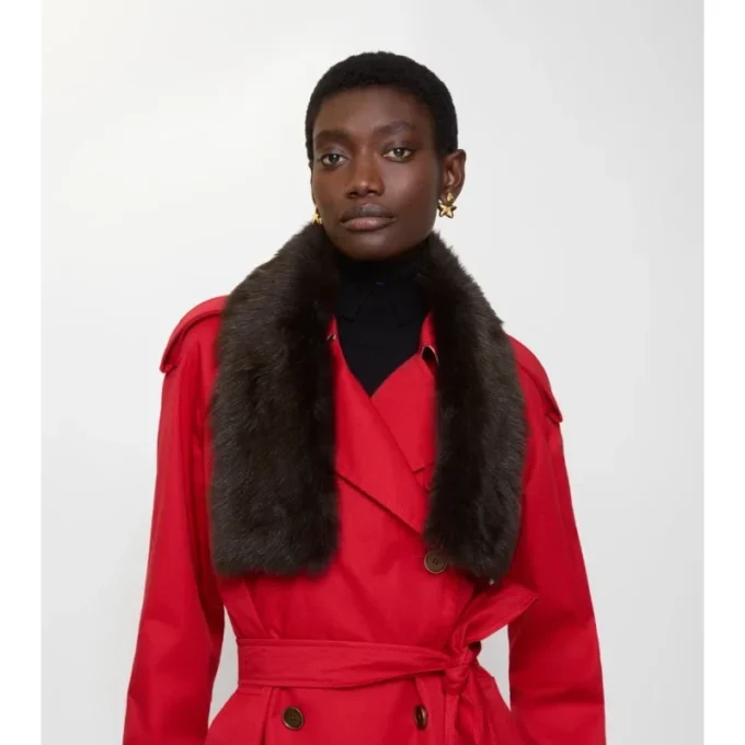 Vändbar shearling-halsduk Vändbar shearling-halsduk