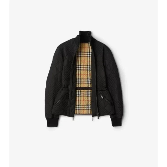 Wakerley-jacka i nylon med mikrorutmönster Wakerley-jacka i nylon med mikrorutmönster
